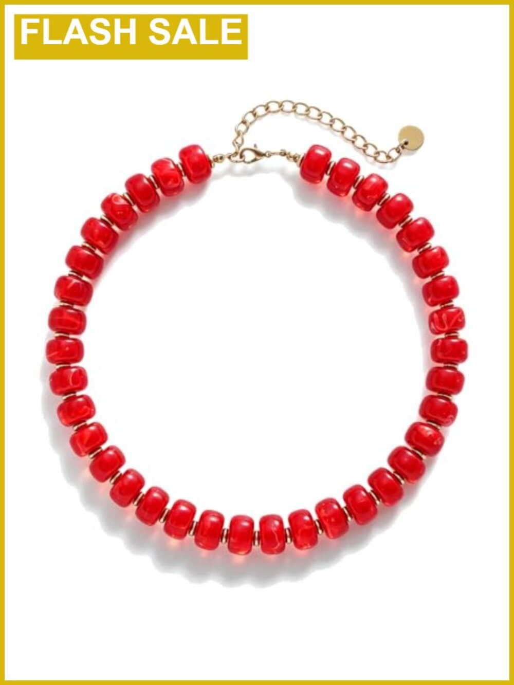 Chunky Beaded Necklace with Acrylic Beads and Lobster Clasp